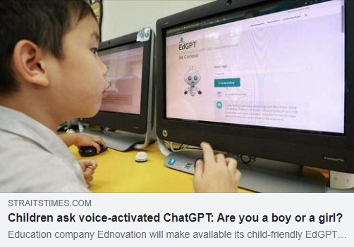 Children ask voice-activated ChatGPT: Are you a boy or a girl?