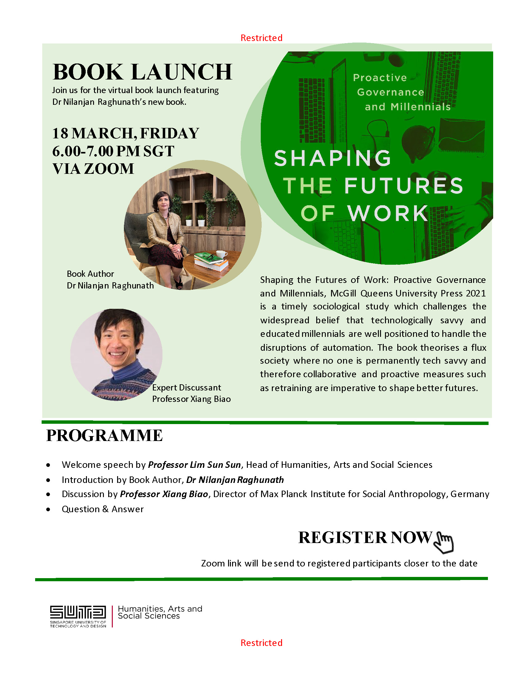 Virtual Book Launch featuring Dr Nilanjan Raghunath's new book : Shaping the Futures of Work